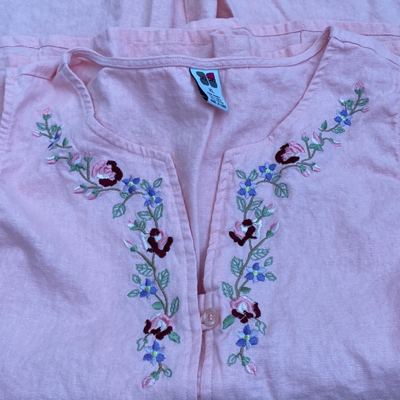 WOMANS JAY DAY CAPRI PINK EMBROIDERY OUTFIT SIZE XL - Picture 6 of 7